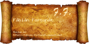 Fábián Fortunát névjegykártya